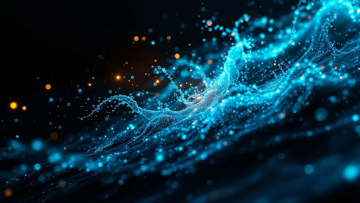 Glowing plankton in dark water